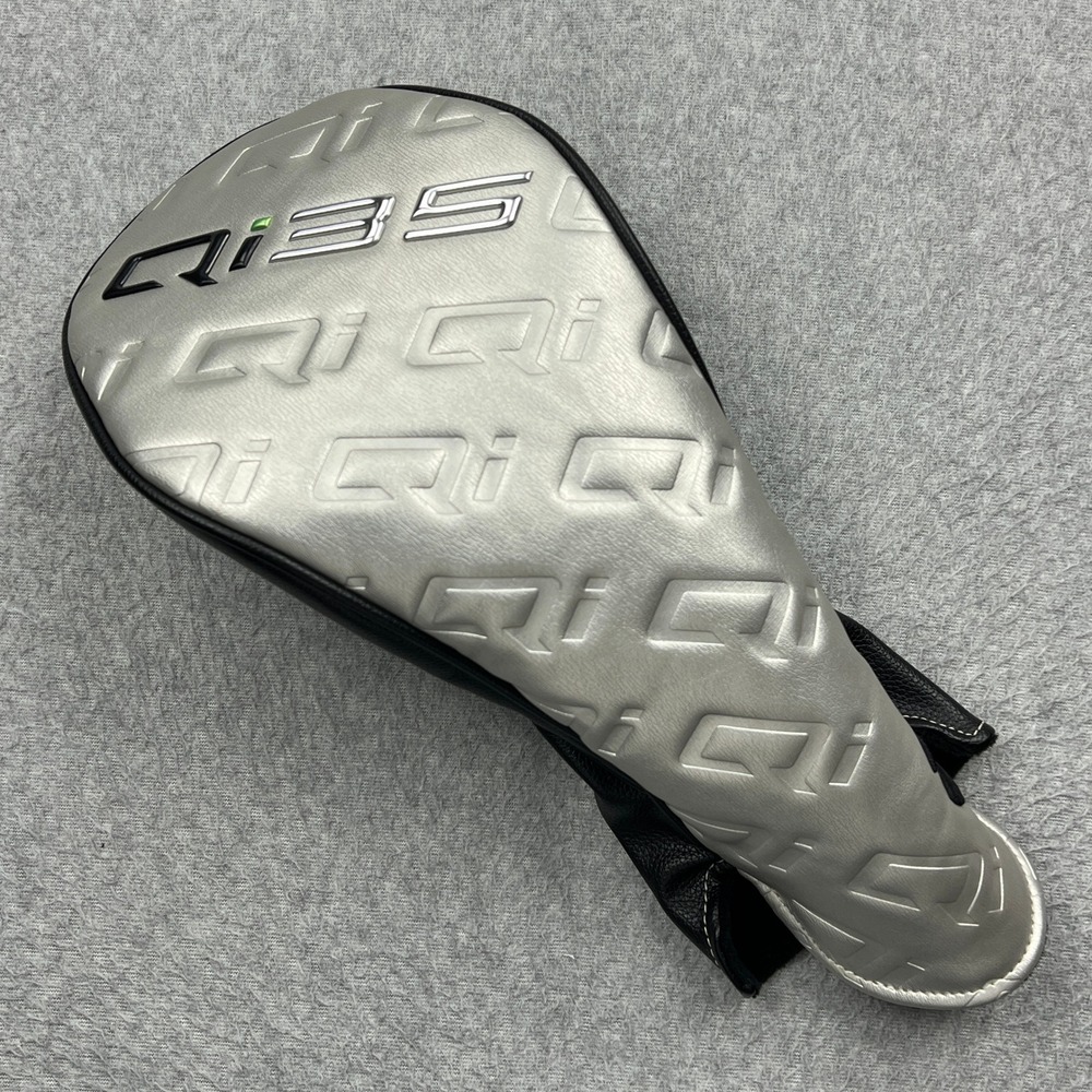TaylorMade Qi10 Driver Headcover Silver Black Embossed Logo Protective Cover